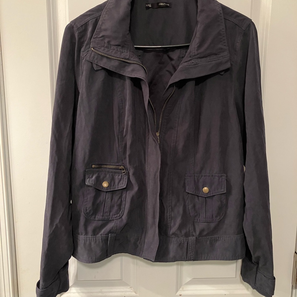 Maurices Navy Suede XL Utility Jacket